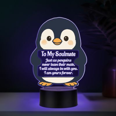 Couples Led Night Lamp Gift Item for Wedding, Anniversary, Birthday & Valentine's Day Romantic Gift for Couples Multicolored Light (to My Soulmate Gift)